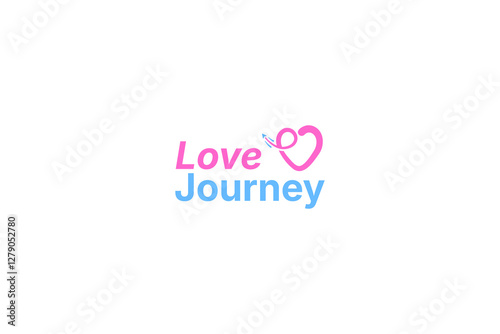 line art love journey symbol logo design vector idea. creative love trip, love tourism iconic logo vector design template with minimalist, modern and elegant styles isolated on white background 