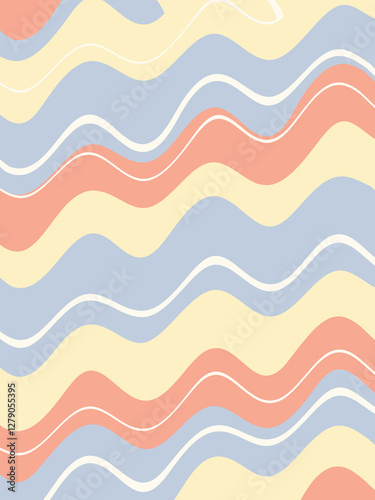 Blue yellow doodle abstract background. Illustration for banner, poster, card