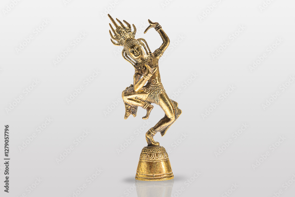 Golden Dancing Shiva Statue Isolated on White Background Golden Dancing Shiva Statue Isolated on White Background