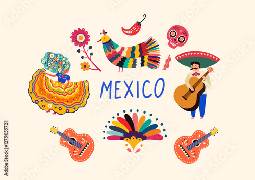 Mexican decorative vector illustration