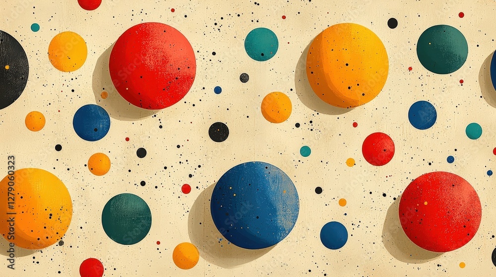 Colorful Abstract Design with Circular Shapes and Textured Background in Vibrant Hues Colorful Abstract Design with Circular Shapes and Textured Background in Vibrant Hues