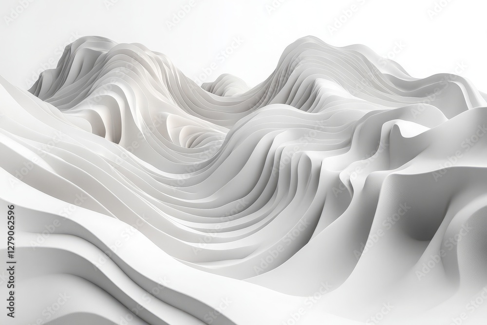 Obraz premium abstract geometric white background, Abstract white background with wavy lines and soft shapes, suitable for the design of business elegant and modern designs that convey luxury and sophistication