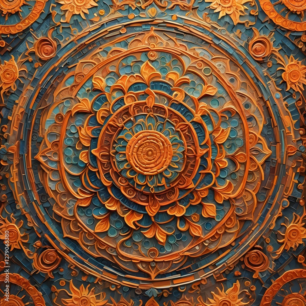 Fototapeta premium Intricate Mandala Art – Stunning Geometric Pattern for Wall Decor