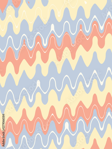 Blue yellow doodle abstract background. Illustration for banner, poster, card