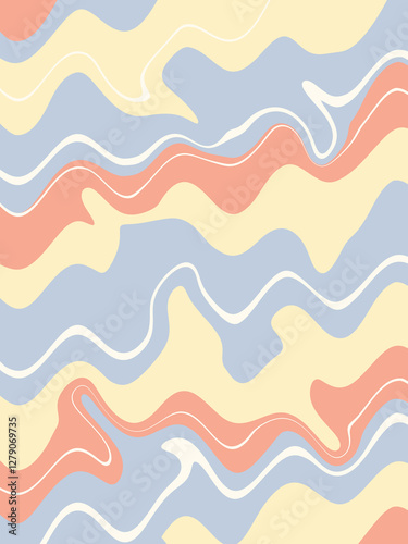 Blue yellow doodle abstract background. Illustration for banner, poster, card