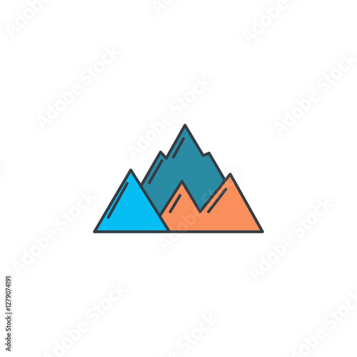 Mountain icon symbol vector illustration isolated on white background