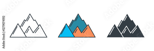 Mountain icon symbol vector illustration isolated on white background