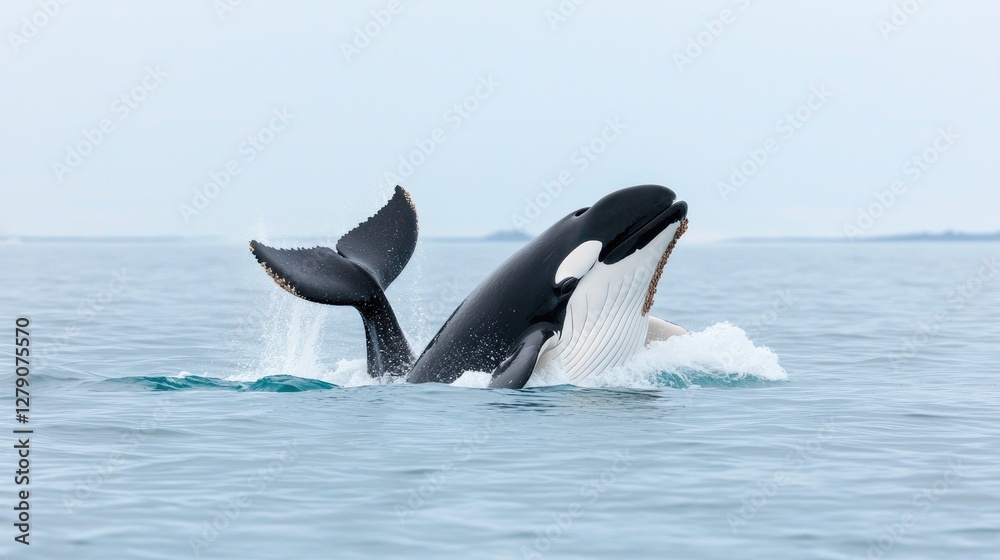 Fototapeta premium Orca breaching in ocean