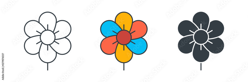 Flower icon symbol vector illustration isolated on white background Flower icon symbol vector illustration isolated on white background