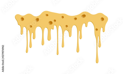 Dripping cheese on white background. Vector illustration