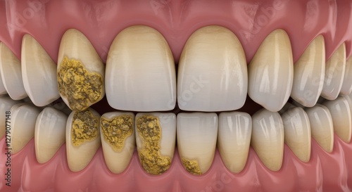 Severe Tartar Accumulation: A Dental Health Crisis Illustrated in Detail photo