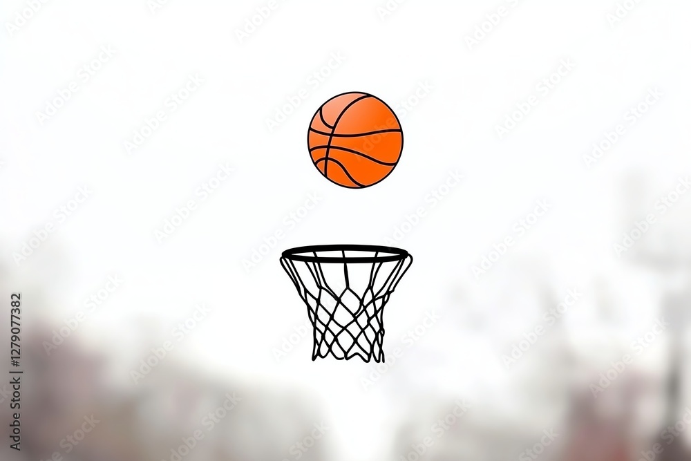 A vibrant basketball is soaring toward a hoop, captured against a blurred background, symbolizing sports, energy, and excitement. A vibrant basketball is soaring toward a hoop, captured against a blurred background, symbolizing sports, energy, and excitement.
