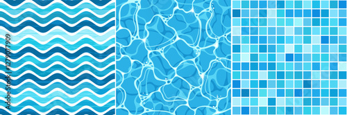 WATER POOL TILE PATTERN SET