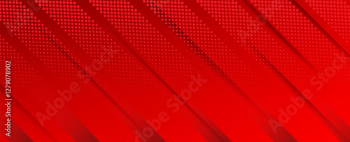 Red gradient with halftone abstract background for backdrop or presentation