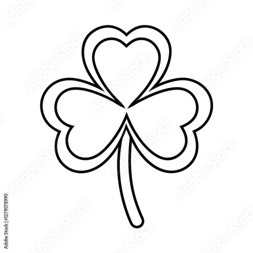 Wallpaper Mural Simple Line Drawing of a ThreeLeaf Clover, Shamrock, St. Patricks Day Torontodigital.ca