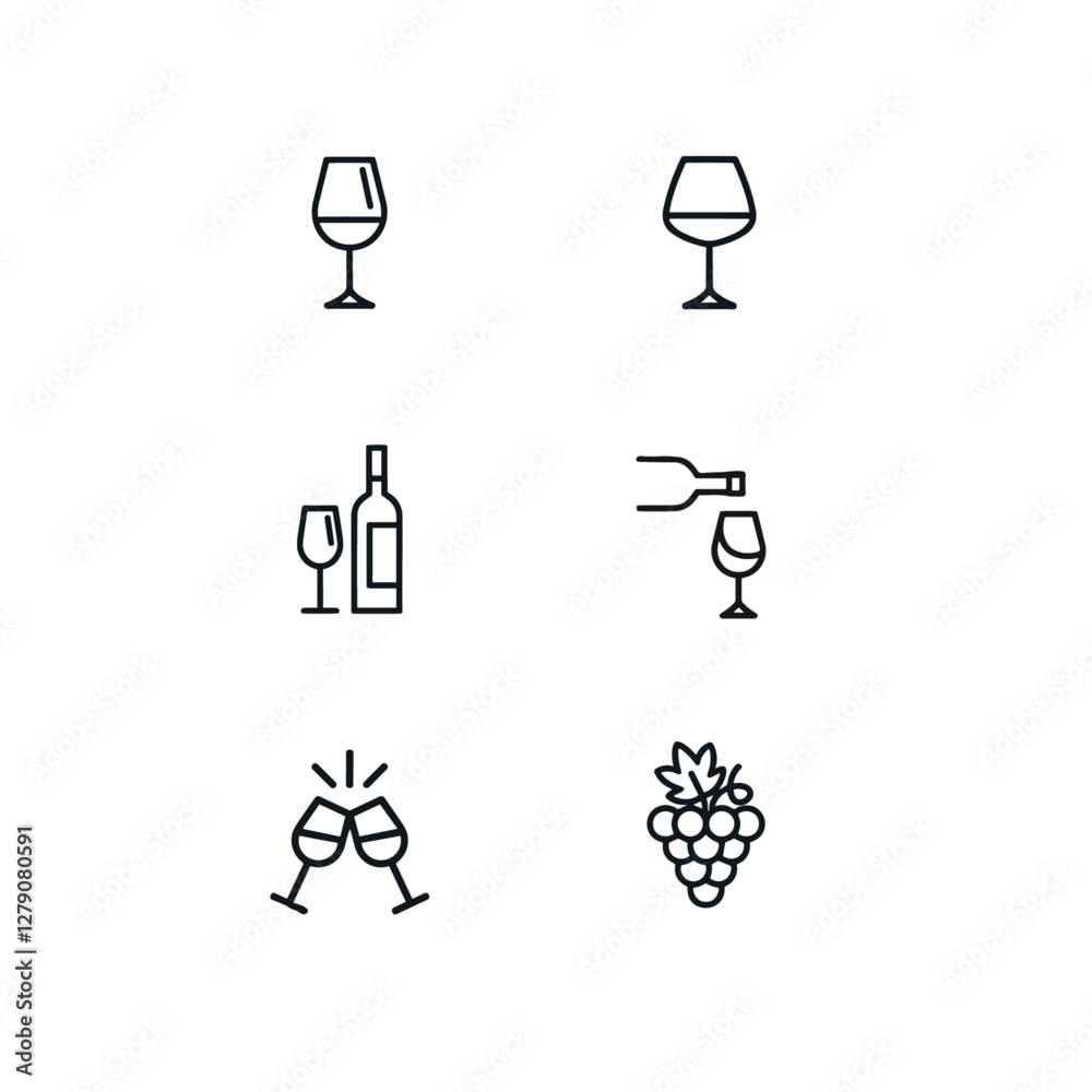 Wine glass icon logo flat vector design Wine glass icon logo flat vector design