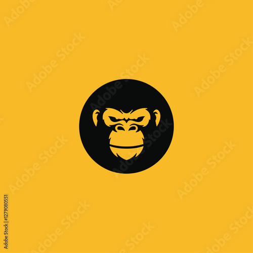Photography Ape monkey icon logo flat vector design