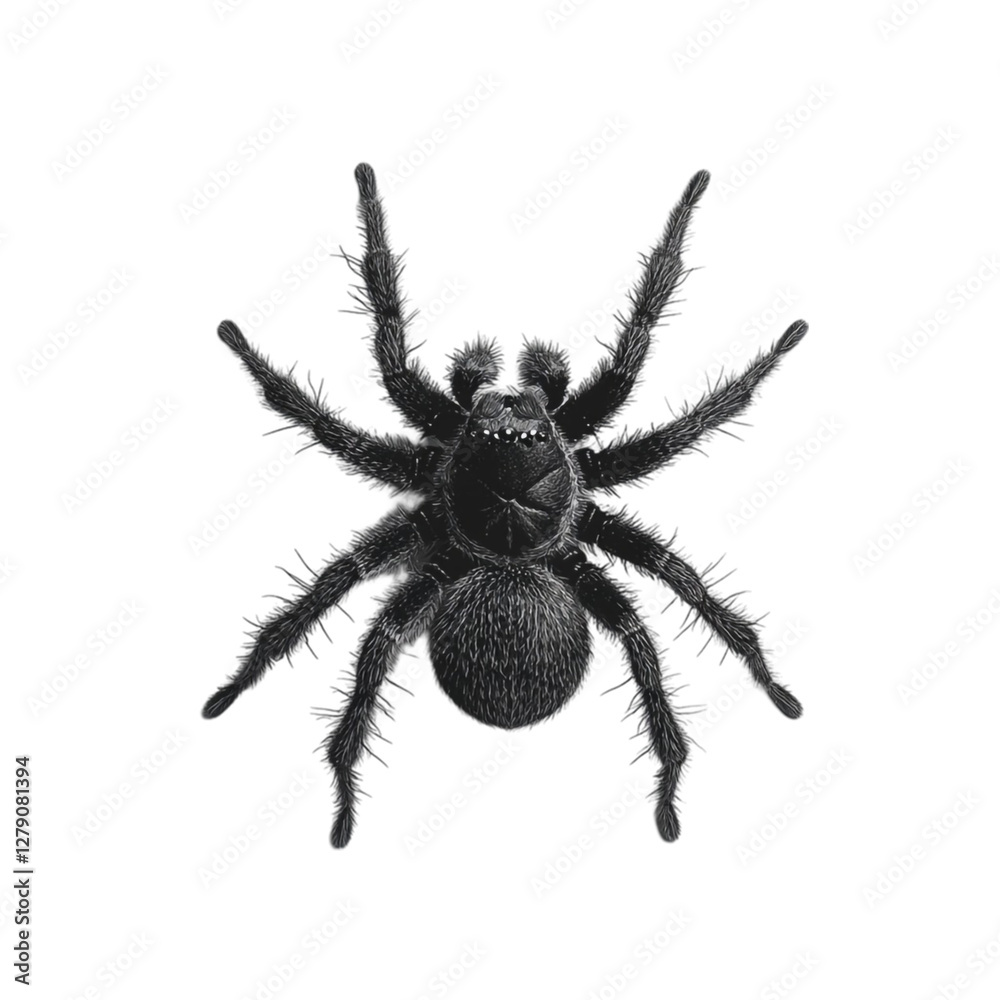 A hairy black spider in a glitch art frame a creepy crawly close up A hairy black spider in a glitch art frame a creepy crawly close up