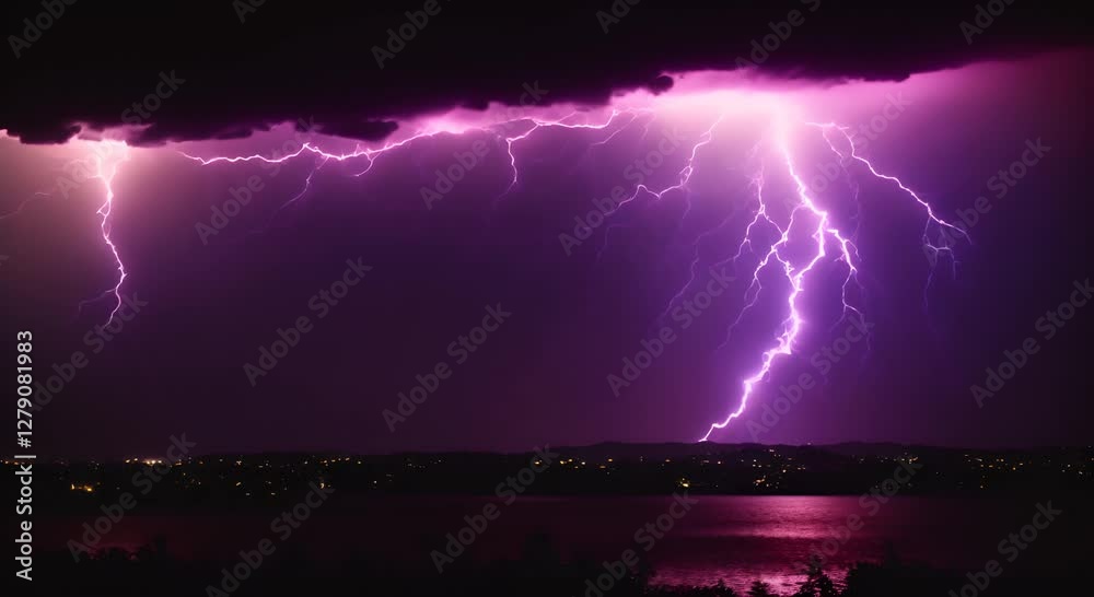 Lightning strikes Electrical storm on black background Electric discharges electrical storm thunderstorm with flashing lightning thunderbolt HD UHD Alpha Channel footage loop 4K
