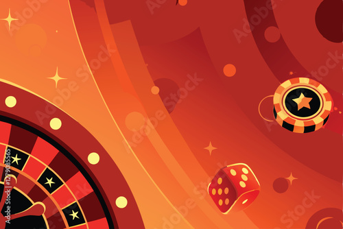 Create a vibrant background image of a glowing casino floor, featuring neon outlines of gaming tables and slot machines.  Emphasize bright, saturated colors.