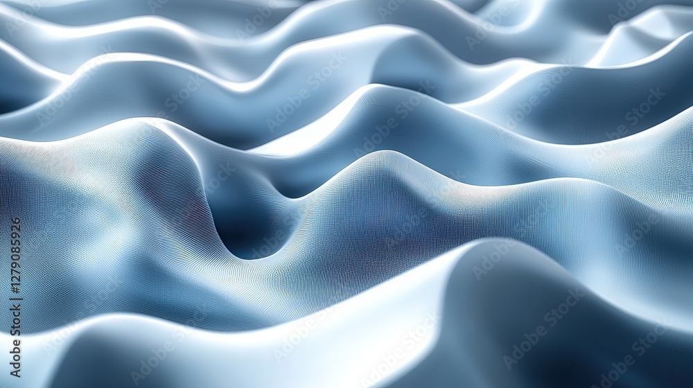 Obraz premium Soft Blue Fabric Waves with Smooth Textures and Gentle Flowing Patterns