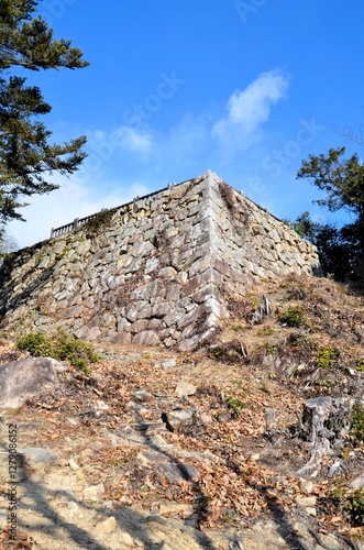 備中松山城 中太鼓櫓跡の石垣 photo