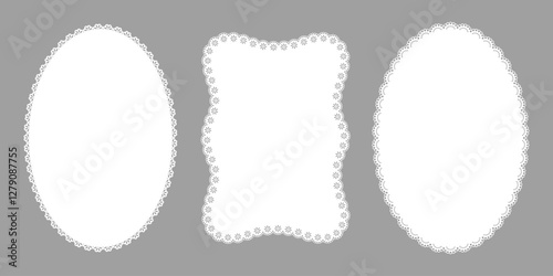 Vintage Lace Cut A4 Paper. Vector Illustration for invitation cards, flyers, posters, page borders etc.
