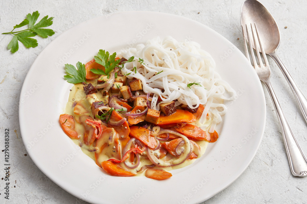 Carrot and Coconut Curry with Noodles Carrot and Coconut Curry with Noodles
