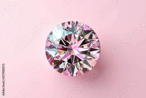 Brilliant facets displayed against a soft pastel pink backdrop.