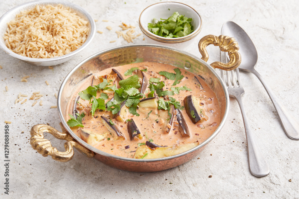 Ayurveda Aubergine and Vegetable Curry with Rice Ayurveda Aubergine and Vegetable Curry with Rice