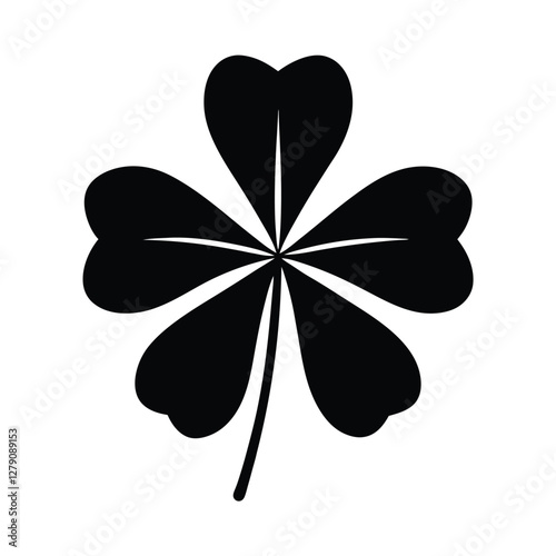 Wallpaper Mural FourLeaf Clover, Lucky Charm, Symbol, Good Fortune, Irish, St. Patricks Day, Black, Silhouette, Vect Torontodigital.ca