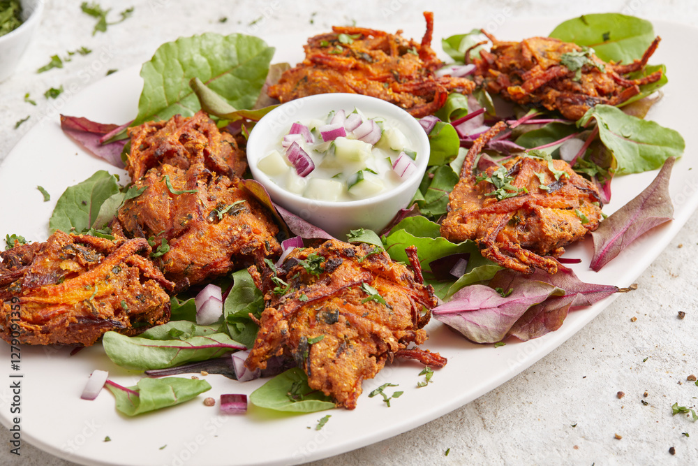 Carrot Pakora with Raita Carrot Pakora with Raita