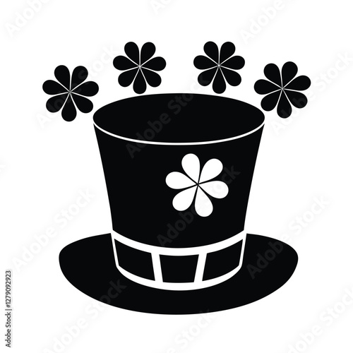 St. Patricks Day Top Hat, Shamrock, Clover, Celebration, Holiday, Irish, Festive, Luck, Symbol, Desi