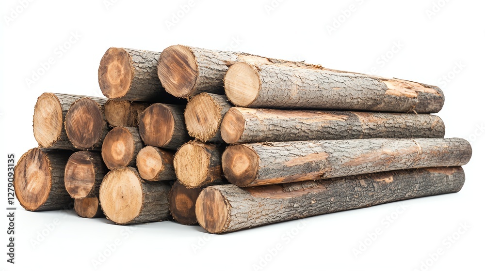 Stack of wooden logs on a white isolated background. Stack of wooden logs on a white isolated background.