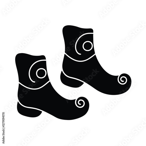 black boots with white details clip art preview