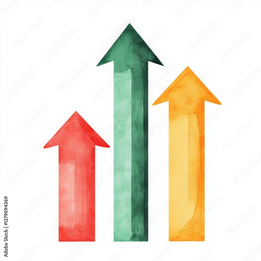 A colorful illustration of three upward arrows, symbolizing growth, progress, and success in various fields. A colorful illustration of three upward arrows, symbolizing growth, progress, and success in various fields.