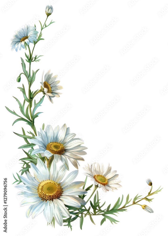 Fototapeta premium PNG Daisy flowers daisies art illustration.