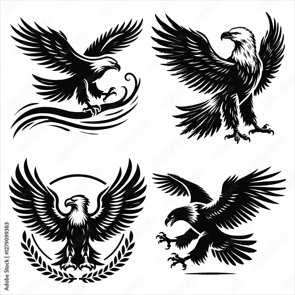 Obraz premium Majestic Eagle Illustrations Collection