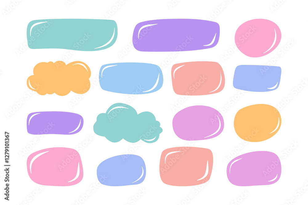 A set of irregular rectangular frames with fluid, hand-drawn edges. Abstract organic shapes, free-form blobs, text boxes. Vector illustration on white background. A set of irregular rectangular frames with fluid, hand-drawn edges. Abstract organic shapes, free-form blobs, text boxes. Vector illustration on white background.
