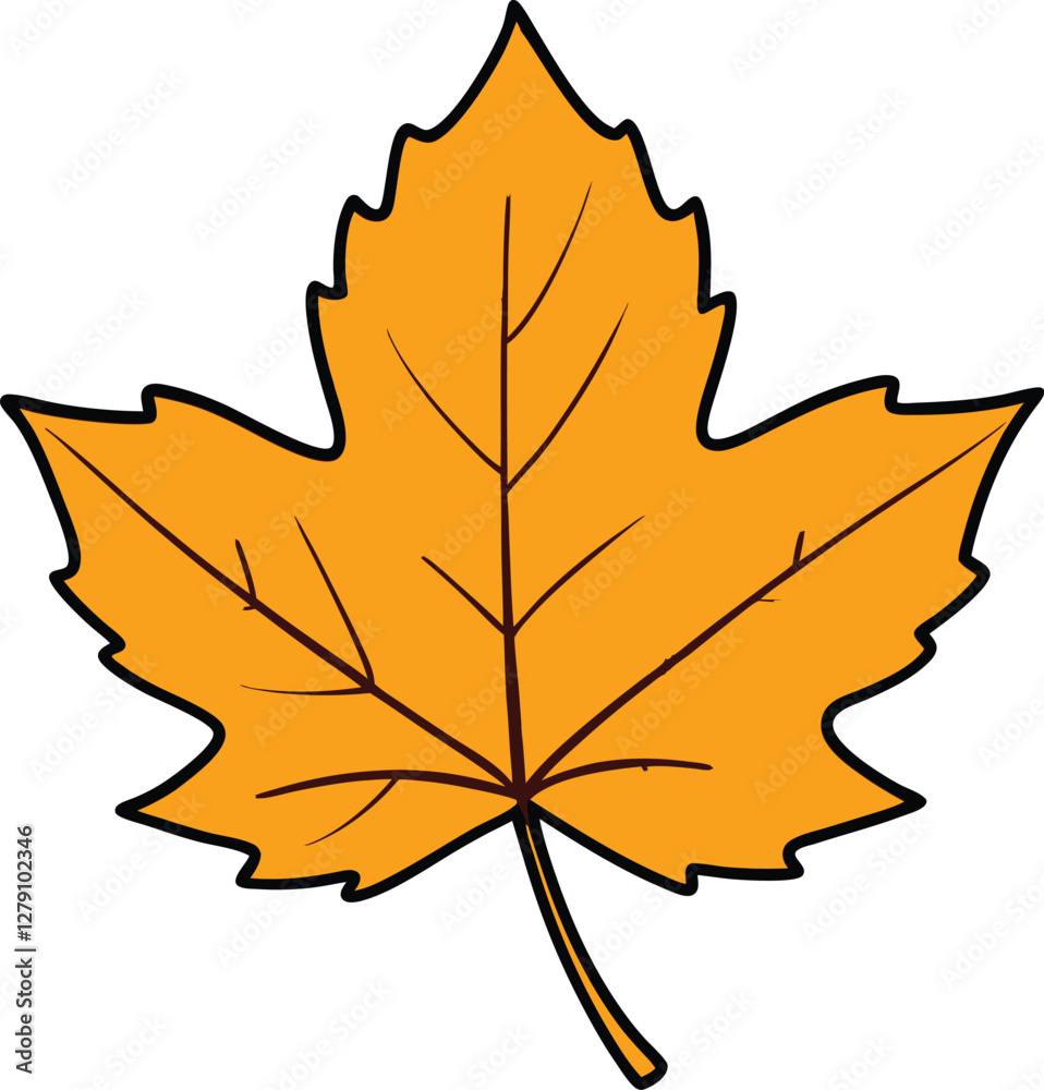Fototapeta premium Fall autumn leaf vector illustration with vibrant colors, seasonal foliage, autumn nature background, colorful leaves design, fall leaf art, fall season vector, leaf pattern.