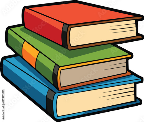 stack of books vector illustration