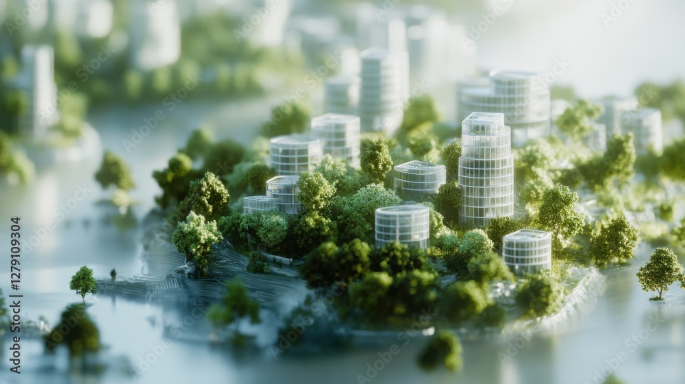 Fototapeta premium Developing climatesmart technologies accelerates environmental protection.