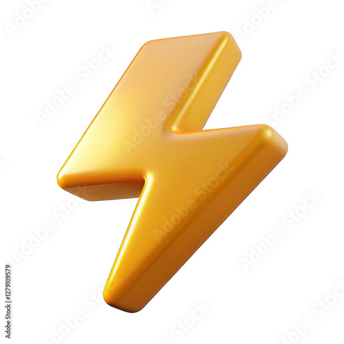 lightning 3d render, transparent background
