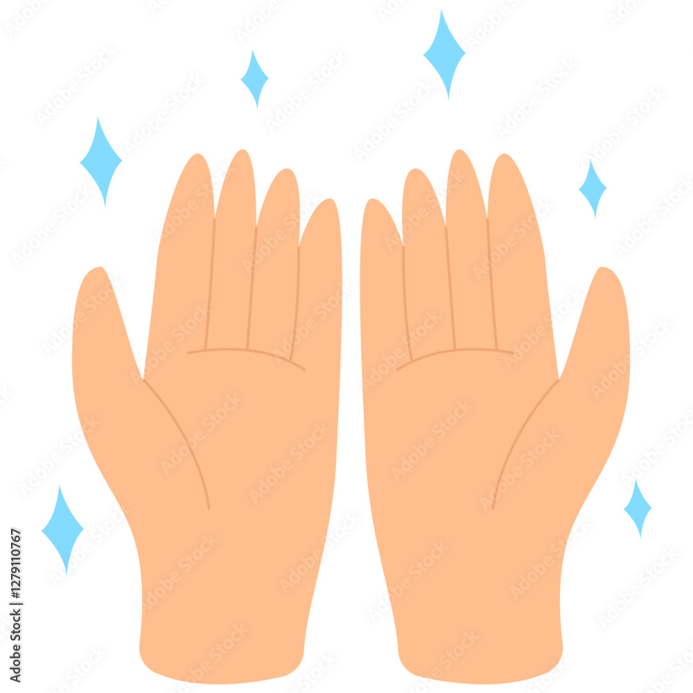 Two open hands with blue stars around them. Suitable for promoting unity, diversity, support, and teamwork in various design projects. Two open hands with blue stars around them. Suitable for promoting unity, diversity, support, and teamwork in various design projects.