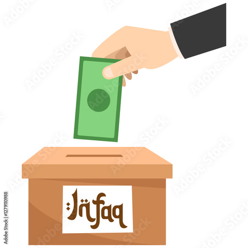 Hand Inserting Money into Donation Box