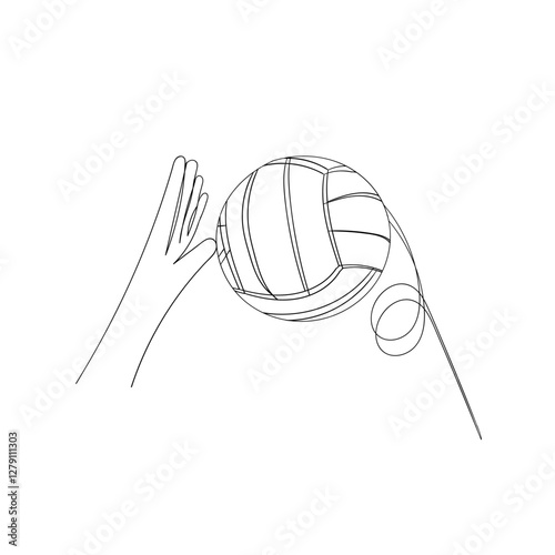 kind of sports balls continuous line doodle drawing