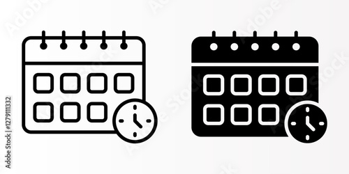 Calendar icons set. Schedule sign. for mobile concept and web design. vector illustration on white background