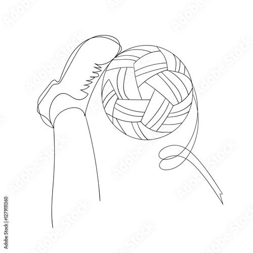 kind of sports balls continuous line doodle drawing