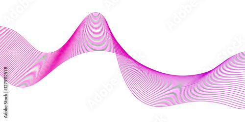 Pink wave lines and technology background. Abstract soft wave lines dynamic flowing pink light isolated background,pink wave lines and technology background,graphic element isolated on white backgroun