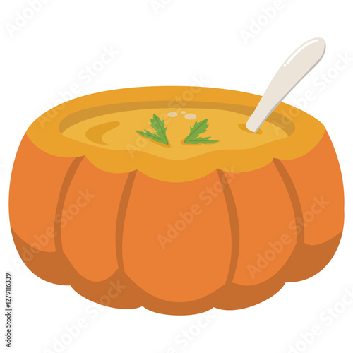Vector Illustration of Pumpkin Soup
